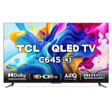 TCL 43" 4K Ultra HD Smart QLED Google TV 43C645 (Black)